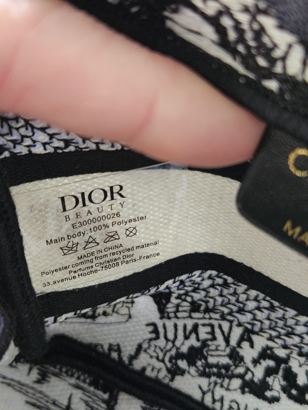 NWT Dior Beauty Caro Pouch Toile de Jouy Black White Converted Cosmetic Bag - Picture 6 of 11